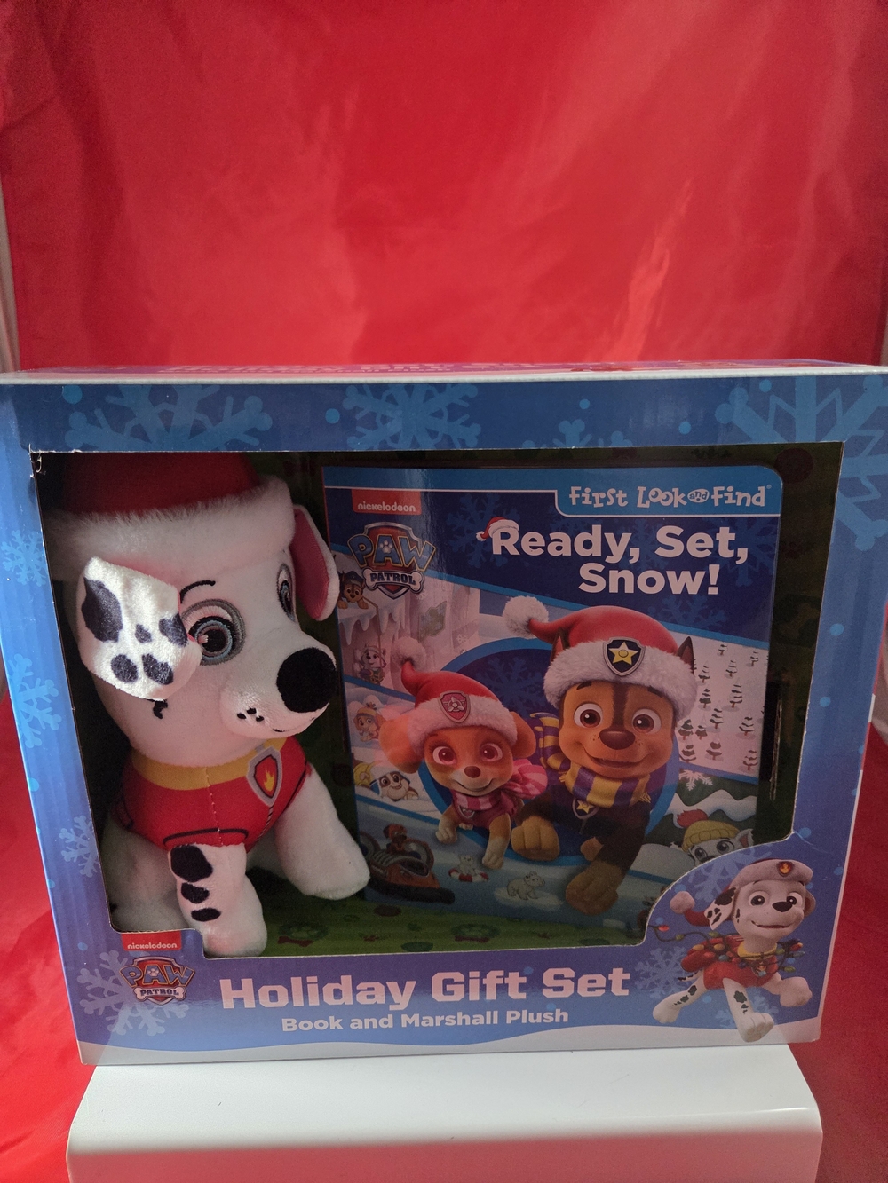 Nickelodeon Paw Patrol Holiday Gift Set Plush and Book - Red, Blue, White